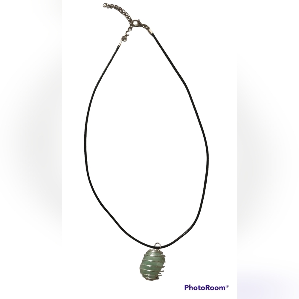 Aventurine Cord Necklace unisex - Picture 2 of 2